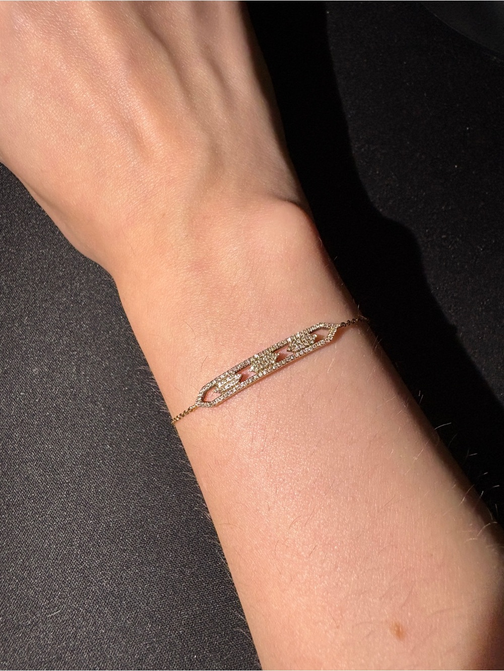 RARE *Meira T* 14KT Gold & Diamond Pave' Vintage~Deco Style Bracelet